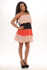 Napoleon Color Block Dress - Blush