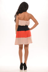 Napoleon Color Block Dress - Blush