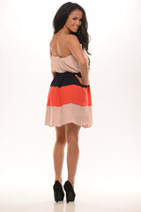 Napoleon Color Block Dress - Blush