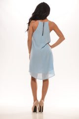 Sheer Elegance Dress - Perry Blue