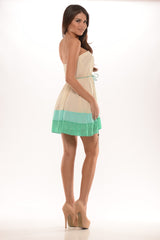 Tropical Vacation Dress - Ivory/Mint