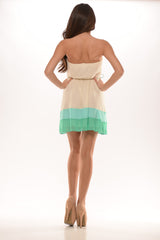 Tropical Vacation Dress - Ivory/Mint
