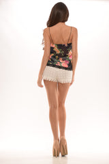 Laced Butterfly Tank - Black
