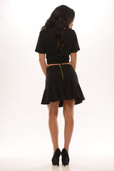 Short Sleeve Crop Top - Black