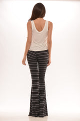 Zig Zag Bell Bottom Pants - Black