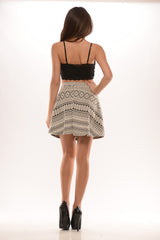 Print Jaquard Skater Skirt