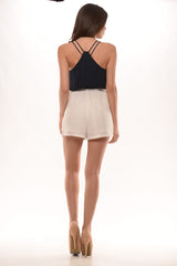 Two Tone Romper - Navy/Ivory