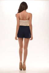 Kelsey Romper - Ivory/Navy