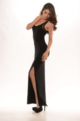 Slit my side dress- Black
