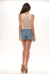 Ladies Knit Tank Top - White