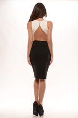 Color Block Party Dress- Neon Pink
