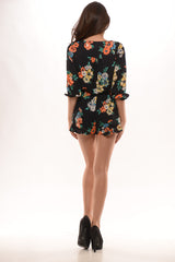 Floral My Romper - Black