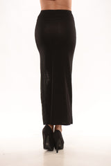 Side Slit Maxi Skirt - Black