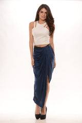 Slit to the Maxi Skirt- Navy