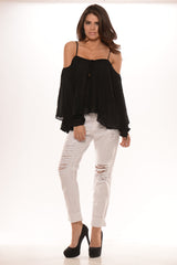 Loose Flowy Top - Black