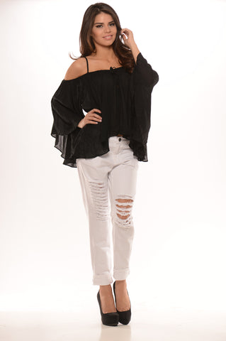 Loose Flowy Top - Black