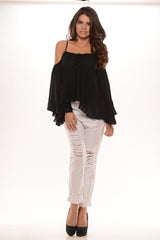 Loose Flowy Top - Black