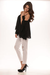 Loose Flowy Top - Black