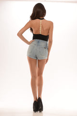 Daisy Racer Back Shirt - Black