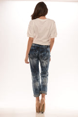 Sheer Houndstooth Crop Top