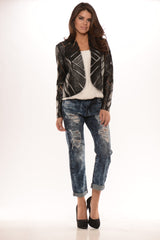 Mesh Leather Jacket