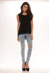 Tee Tank with Pocket - Black