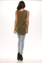 Tee Tank with Pocket - Olive