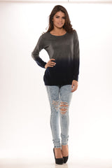 Two-Tone Boyfriend Sweater