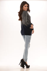 Two-Tone Boyfriend Sweater