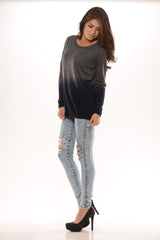 Two-Tone Boyfriend Sweater