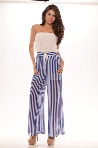 Pirate Jumpsuit - Blue/White