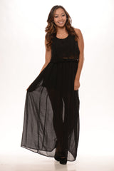 Crochet Me Maxi Dress - Black