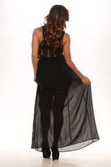 Crochet Me Maxi Dress - Black