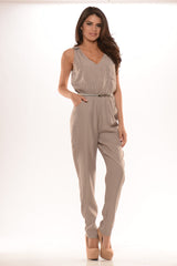 X Rated Jumpsuit - Taupe