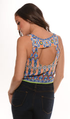 Hip Crop Tank - Multi Navy