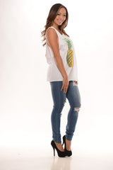 Ripped Medium Stone Wash Denim