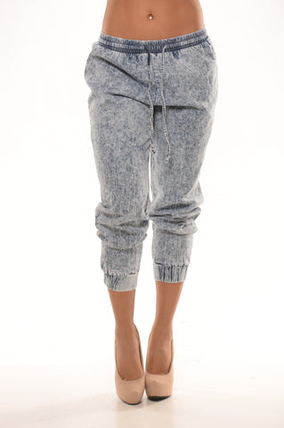 Acid Wash with Harem Pants - Blue