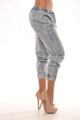 Acid Wash with Harem Pants - Blue