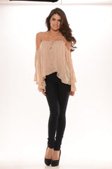 Loose Flowy Top - Beige