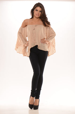 Loose Flowy Top - Beige