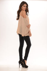 Loose Flowy Top - Beige
