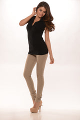 School Girl Polo - Black (Also Available in Plus Size)