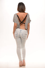 Oversize Jersey T with Number Print - Grey