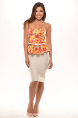 Floral Print Peplum Top