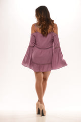 Vintage Off Shoulder Top - Plum