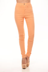 High Rise Skinny Pant - Peach