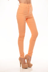 High Rise Skinny Pant - Peach