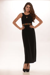 Black Diamonds Maxi Dress- Black