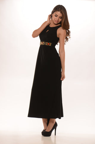 Black Diamonds Maxi Dress- Black