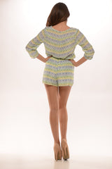 Aztec Romper -Green